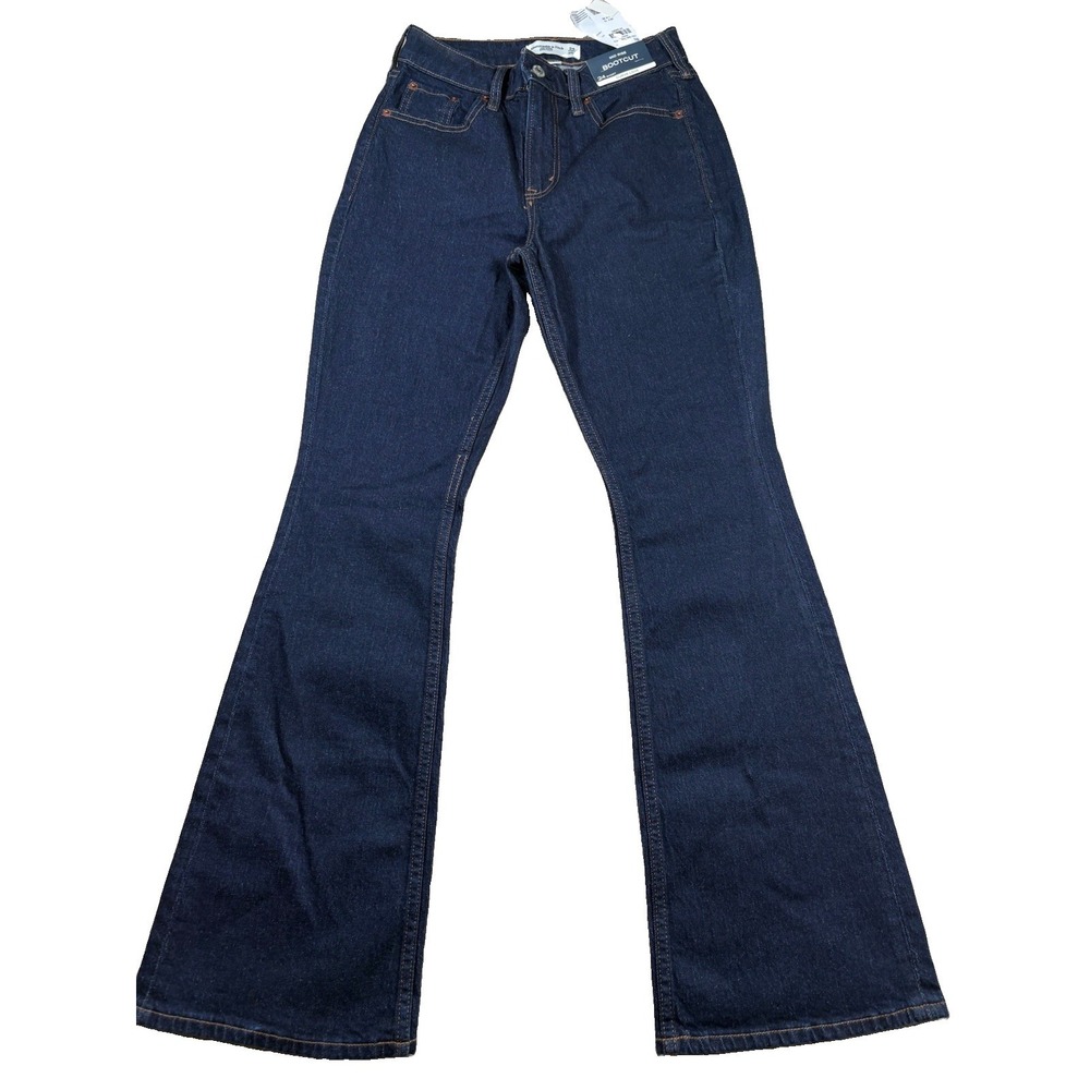 Abercrombie & Fitch Curve Love Mid Rise Bootcut Jeans 24 Short NWT Dark Wash